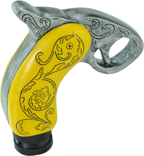 Abfer Car Shifter Knob Manual Handle Shift Knobs Auto Gear Stick Shifting Lever Replace Fit for Most Vehicles, Yellow...