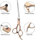 Dog Pet Grooming Scissors Shears Set,Professional 5 in 1 Hairs Tool Accessories for Dogs, Cats and Other Animals (Rose Glod)...