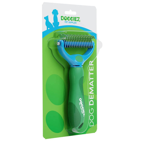 Dog and Cat Dematting and Deshedding Tool - Double Sided Undercoat Rake Comb & Detangler - Cat Brush Dog Shedding Brush for Matted Hair, Long Fur ...