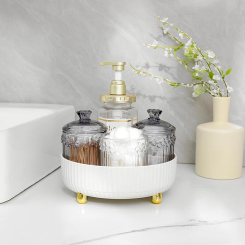 Anyoifax Makeup Perfume Organizer Tray 360 Degree Rotating Lazy Susan Skincare Lotion Organizer Spinning Cosmetics Storage for Dresser, Vanity, Ba...