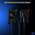 Maximm Cable 3ft 360° Rotating Flat Plug Extension Cord/Wire, 16 AWG Multi 3 Outlet Extension Wire, 2 Prong with Safety Cover - Black - UL Certifi...