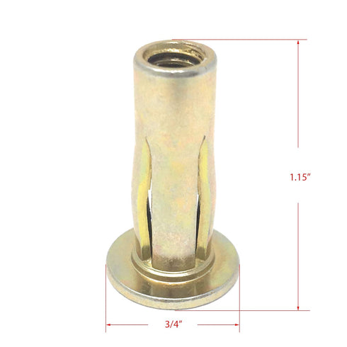 Metal Magery Steel PRE-BULBED Shank Threaded Insert Multi Grip Rivet Nut 5/16-18 X .020-.280 Grip Range Gold Zinc Finish (Pack of 25)...