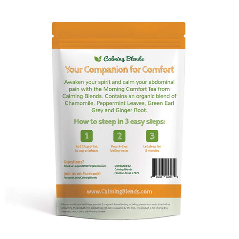 Calming Blends Morning Comfort Tea | Ginger Root, Chamomile, Peppermint and Green Earl Grey, Organic Tea | 36 cups...