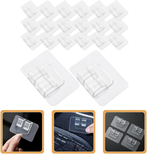 30Pcs Multipurpose Car Mat Fixing Buckles, Universal Car Floor Mat PVC Self-Adhesive Car Foot Pad Fixed Sticker, Antiskid Pad Fastener Curtain Bra...