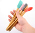 Silicone Spatula, 5 Pack Mini Spatulas Scrapers with Bamboo Handle for Cooking Baking Nonstick Cookware Kitchen Utensils High Heat Resistant BPA F...