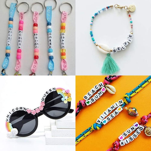 Amaney 810pcs 6x6mm Cube Acrylic Alphabet Letter Beads for Jewelry Making Bracelets Necklaces Key Chains...