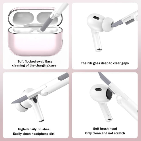 Airpods Pro 2nd/1st Generation Case Cover, Compatible with Airpods Pro Case 2nd Gen USB C Charging Port, Clear Soft Transparent Military Grade Sho...
