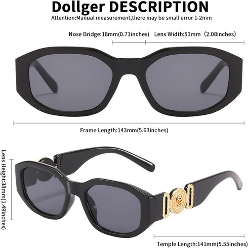 Dollger Rectangle Sunglasses for Women Trendy Irregular Luxury Design Small Sunglasses UV Protection...