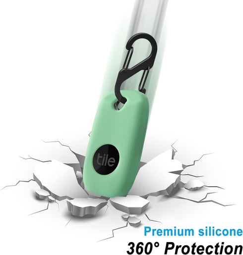 Geiomoo Silicone Case for Tile Pro 2022 Tracker, Soft Flexible Scratch Resistant Cover with Carabiner (Mint)...