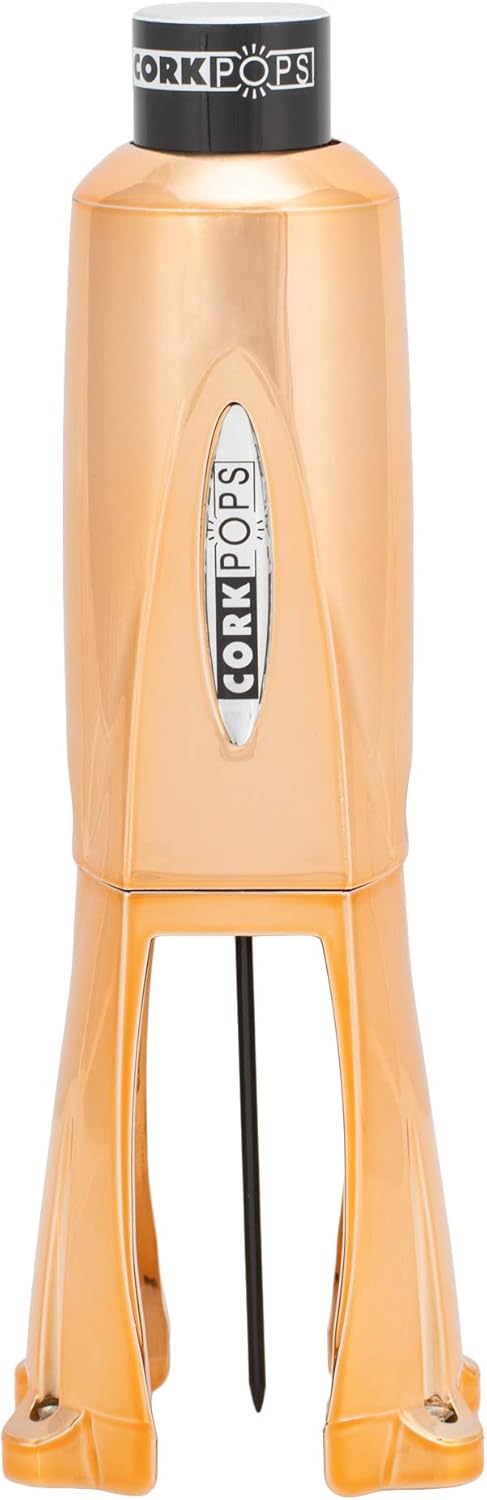 Cork Pops Legacy Wine Opener Built-in 4-Blade Foil Cutter Safe Cork Removal, Effortless Push Button Use, Needle Guard for Safety, Low-Pressure Car...