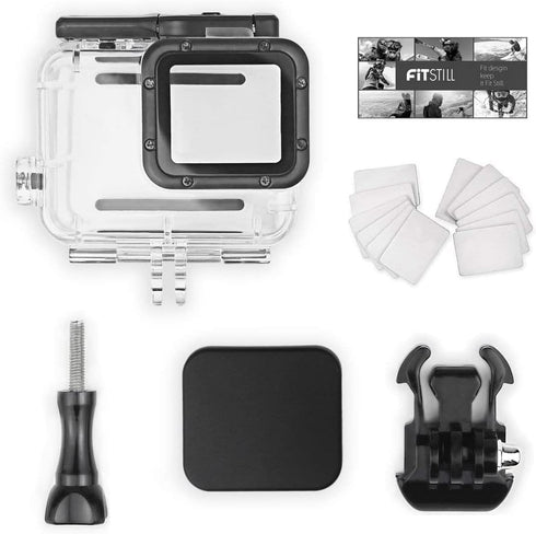 FitStill Double Lock Waterproof Housing for Go Pro Hero 2018/7/6/5 Black, Protective 45m Underwater Dive Case Shell with Bracket Accessories for G...