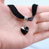 Punk Black Velvet Choker Necklace Love Heart Pendant Necklace Vintage Black Satin Choker Necklace Gothic Retro Leather Collar Necklace Chain Jewel...