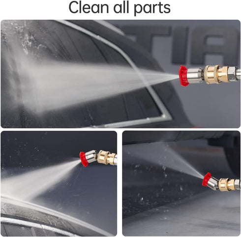360° Rotation Pressure Washer Spray Nozzle Tip Set?4000 PSI Universal Power Washer Multiple Degrees Nozzle? 1/4 inch Quick Connect Design 4-Pack (...