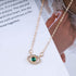 Bohemian Emerald Evil Eye Pendant Necklace Gold Crystal Eye Necklace Chain Green Cz Devil Eye Choker Necklace Paved Rhinestone Demon Eye Necklace ...