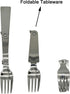 Maydahui 2PCS Folding Spoon and Fork SUS 18/10?304?Stainless Steel Spork Portable Camping Cutlery Multi-Functional Foldable Fruit Forks for Outdoo...