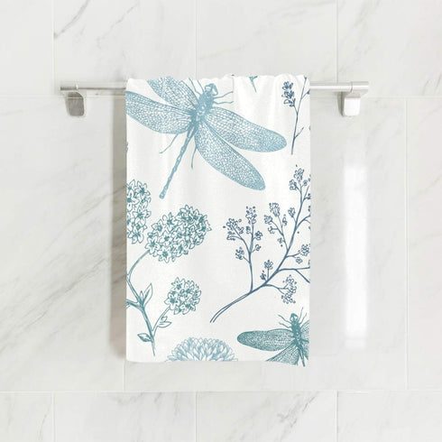 Blue Dragonfly Hand Towel Ultra Soft Luxury Towels for Bathroom 30"x15"...