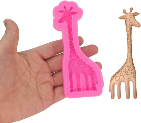 2Pcs/Set Mother & Son Giraffe Fondant Molds Animal Silicone Gum Paste Sugarcraft Paper Clay Mold Cake Decorating Tool...
