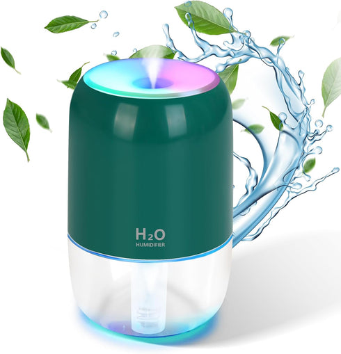 Mini Humidifiers for Bedroom, 200ml Cool Mist Humidifiers for Home Nursery Indoor Plants, Room Humidifiers for Bedroom Quiet Easy Clean Auto Shut-...