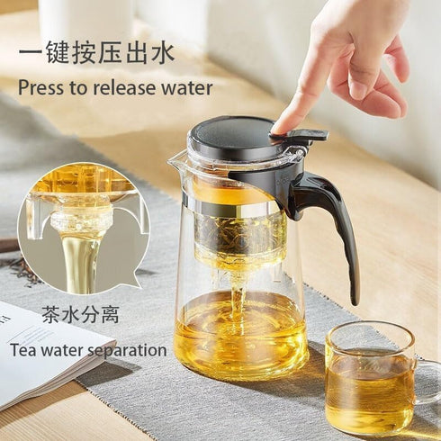 500ML Glass Teapot with Detachable Infuser Filter Teapot for Loose Leaf Tea...