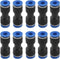 Baomain 10pcs Pneumatic Union Fittings PU-6 6mm Push In Quick Touch to Connect Tube...