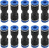 Baomain 10pcs Pneumatic Union Fittings PU-6 6mm Push In Quick Touch to Connect Tube...