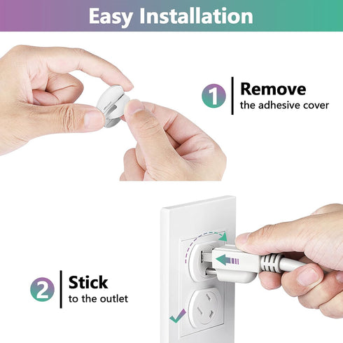 Outlet Covers (28 Pack) Self-Closing Child Proof Socket Covers 3-Prong Swivel Outlet Plug Covers Upgraded Adhesive Installation Comes with Extra S...