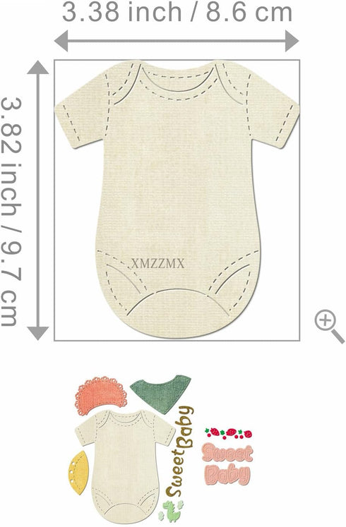 Sweet Baby Kids Clothes Metal Cutting Dies for Card Making, Paper Embossing Die Cuts Kit Templates, Storage Pockets Supplies, Photo Frame Album DI...