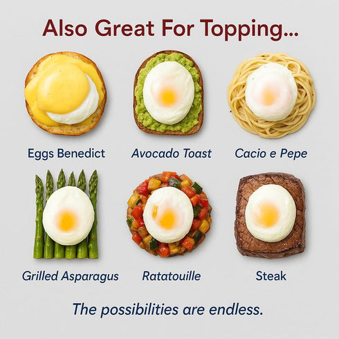 HIC Kitchen Non-Stick 3-Egg Poacher Insert, PFOA and BPA Free, Fits 8-Inch and Larger Pans...