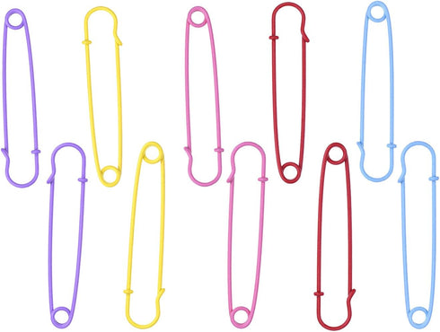 Outus Steel Safety Pins Blanket Pins 4 Inch Extra Large, 5 Colors 10 Pieces...