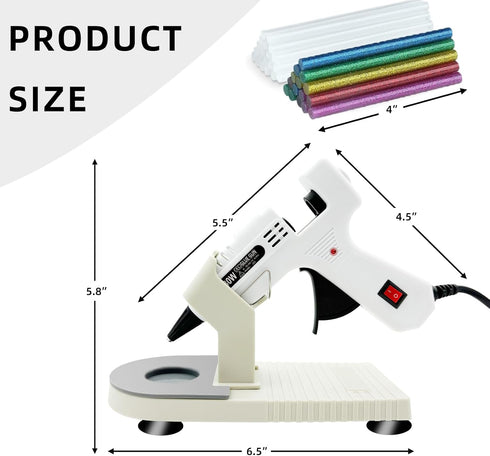 Hot Glue Gun Kit, Mini Hot Melt Glue Gun for Crafts with 30 Colorful Glue Sticks, Craft Glue Guns with Suction Cups Stand including Silicone Mat f...
