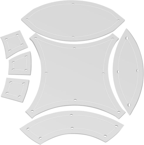 5" Double Wedding Ring Acrylic Quilting Template Set, 1/4" Seam Allowance - 7 Pieces - Tiny DWR...