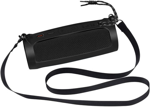 Silicone Case for JBL FLIP 5 Waterproof Portable Bluetooth Speaker, Gel Soft Skin Rubber Cover, Travel Carrying Storage Bag Pouch with Shoulder St...