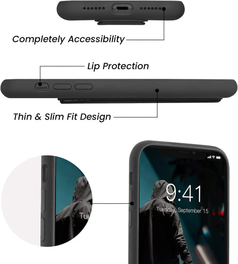 LAUDTEC Silicone Kickstand Case Compatible with iPhone XR case Vertical and Horizontal Stand Hand Strap Metal Kickstand, Flexible Soft Liquid Sili...