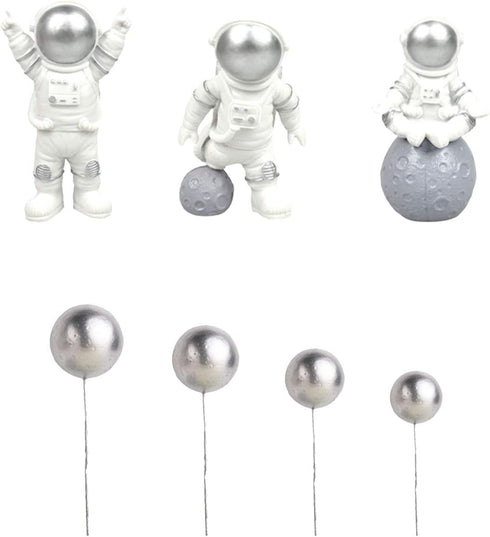 LaVenty 7 PCS Space Cake Cupcake Decoration Rocket Cake Decoration Astronaut Cake Decoration for Outer Space Birthday Cupcake Decoration...