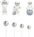 LaVenty 7 PCS Space Cake Cupcake Decoration Rocket Cake Decoration Astronaut Cake Decoration for Outer Space Birthday Cupcake Decoration...