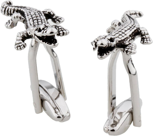 Alligator Gator Pair Cufflinks in a Presentation Gift Box & Polishing Cloth...