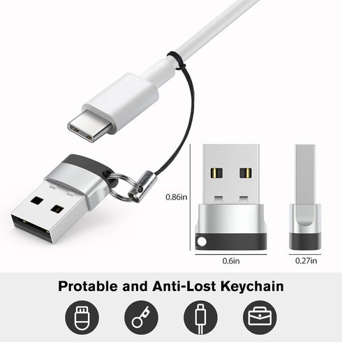 USB C to USB Adapter (4 Pack),USB-C Female to USB Male, Type C to USB A Converter Compatible with Apple MagSafe, iPhone 11 12 13 14 15 Pro Max, Sa...