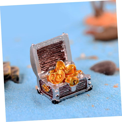 4Pcs Treasure for Aquarium Small Fun Fish Tank Aquarium air Decorations Gold Fish Aquarium Decorations Mini Treasure Chest Miniature Treasure Ches...