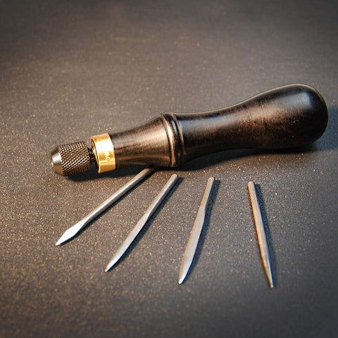 OWDEN Professional Leather Tool,4 in 1 awl Tool Set for leathercraft...