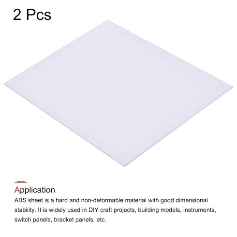MECCANIXITY White ABS Plastic Sheet 10x8x0.06inch for Building Model, DIY Crafts, Panel, Pack of 2...