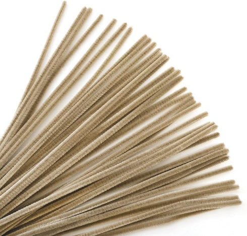 Krafty Kids GC024A 40 Piece Chenille Stems Pipe Cleaners, 6mm by 12", Beige...