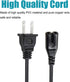 2 Prong Power Cord Replacement for DR.J Professional 3600 Brightness Home Theater Projector HI-04 1080P Mini Projector, Deeplee DP36 LCD Mini Proj...