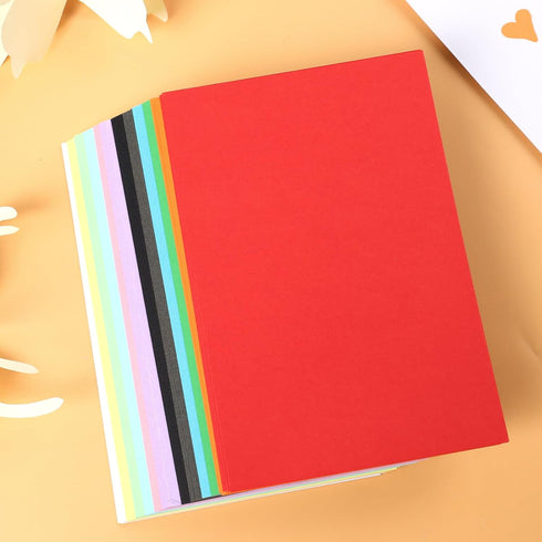 Shindel 100 Sheets Construction Paper for Crafts, 12 Color Cardstock Paper Kids Art Crafts Card for Art Class Invitation Making Scrapbooking Back ...