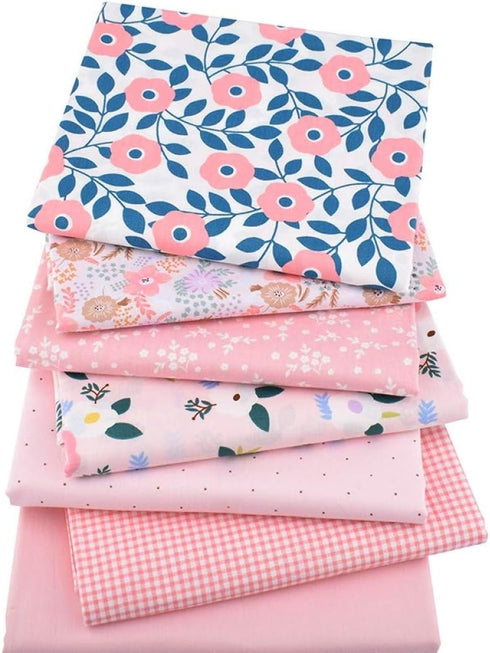 Aubliss 50pcs 100% Cotton Fabric Bundle 9.84" x 9.84" (25cm x 25cm) PreCut Fat Squares Sheets Printed Floral Sewing Supplies for Patchwork Sewing ...