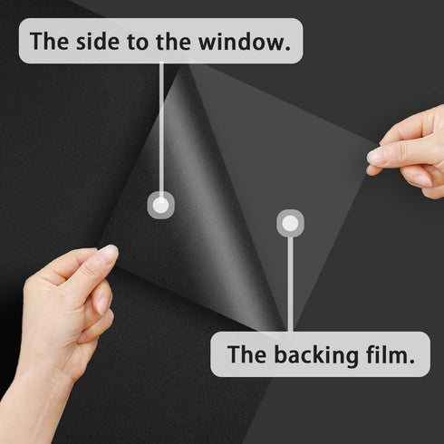 Window Privacy Film Static Cling Total Blackout 100% Anti UV Window Film Black Removable Plastic Glass Covering Window Tint for Home Office (11.8"...