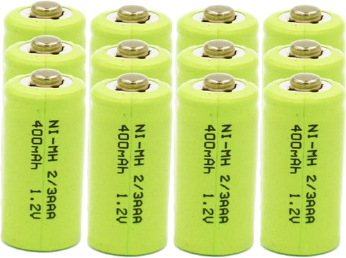 1.2v 2/3 AAA 400mah NiMH Rechargeable Batteries with Button Top for DIY LED Solar Light?12 Packs...