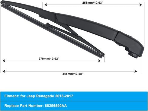 Rear Wiper Arm Blade Kit for 2015-2021 Jeep Renegade SUV Back Windshield Wiper 68256590AA...