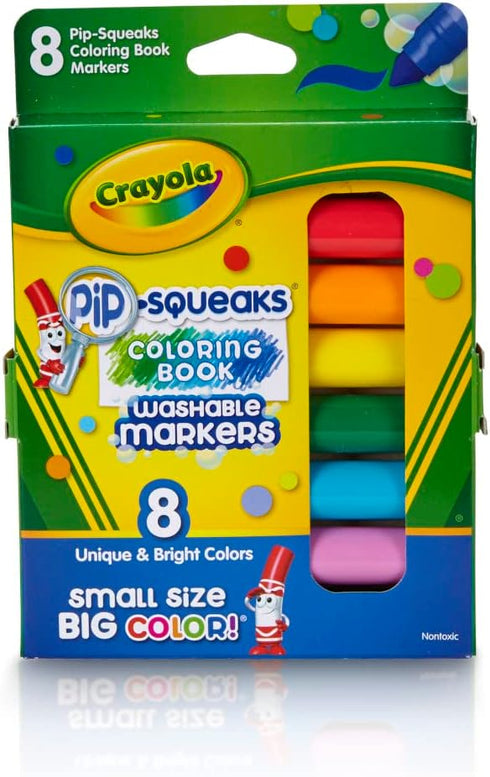Crayola Pip Squeaks Washable Markers, Mini Markers in Classic Colors, 8 Count...