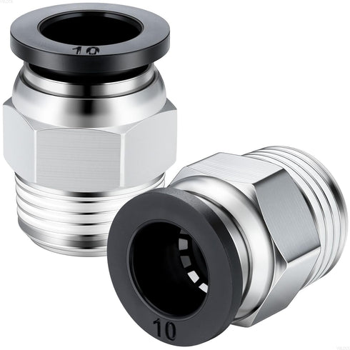 Pneumatic Push to Connect Tube Fitting, Male Straight 10mm Tube OD x 3/8”NPT Thread Air Line Fittings PC10-N3 (Pack of 10)...