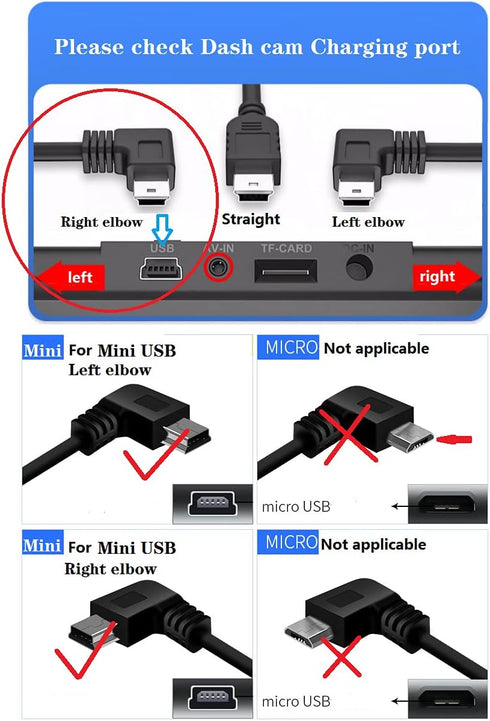 Dash Cam Charger Cable, 11.5FT Mini USB for 12V-24V Cars & Trucks, 3-in-1 Charging for Dash Cam, GPS Navigator, Mobile Phones & Other Devices......
